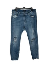 Judy Blue Women Jeans Skinny Fit Stretch Denim Distressed Raw Hem Plus Size 18W - £23.67 GBP