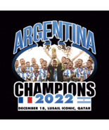Argentina Messi Celebration Champions FIFA World Cup Qatar 2022 Black T-... - $31.44 CAD+