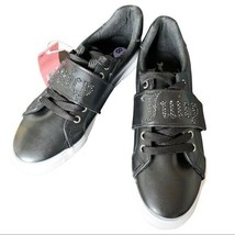 Juicy Couture Cartwheel Sneaker Black Lace Up Rhinestone Embellished NWT 8.5 - £27.97 GBP