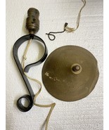 vtg wrought iron wall sconce hammered brass shade - €47,49 EUR