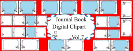 Journal Pages 7smp-Flower,Digital ClipArt,Dialy Journal,Scrapbook,Printable,PNG. - $1.25