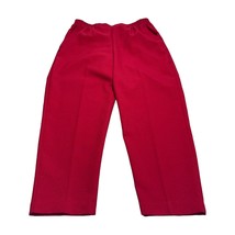 Alfred Dunner Pants Women&#39;s 14 Red 100% Polyester High-Rise Pockets Stra... - $22.24