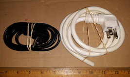 20YY51 LEAD CORDS, RIGHT ANGLE PLUGS, 2 PCS: BLACK 42&quot; 18/3 &amp; PUTTY 64&quot; ... - $8.51