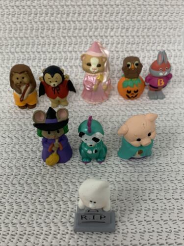 Primary image for Lot/9 Vintage Hallmark Merry Miniatures 1993 Halloween trick-or-treat dressed Up