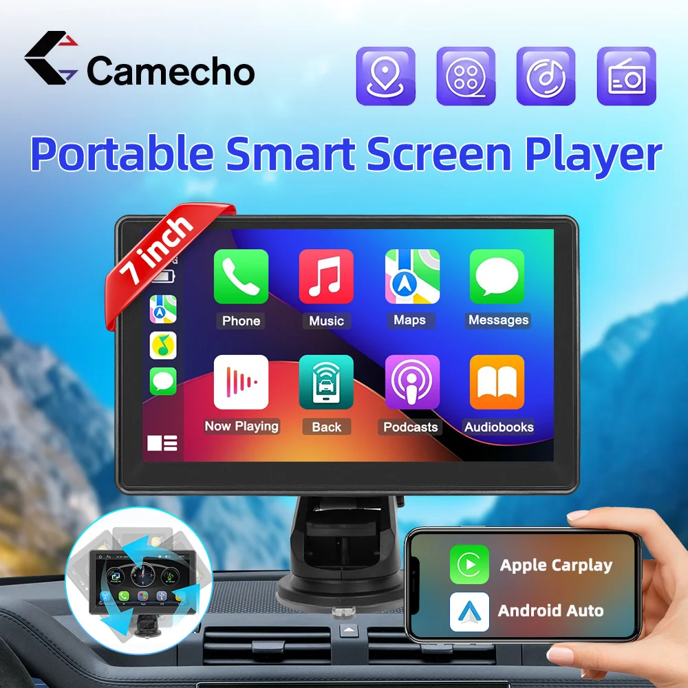 Camecho 7&quot; Touch Screen Wireless Carplay MP5 Portable Smart Player Supports - £42.90 GBP+