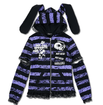Punk Harajuku bunny ears black and purple hoodie - £39.31 GBP
