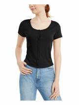 Hippie Rose Womens Button Front Design Top Color Black Size XL - £27.15 GBP