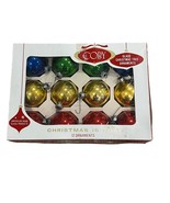 Vintage Coby Glass Christmas Tree Ornaments 12 Pack Traditional Colors M... - $539.87 MXN