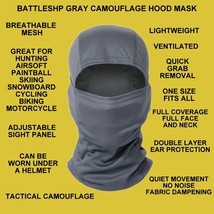 BATTLESHIP GRAY CAMOUFLAGE COLD WEATHER BALACLAVA GAITER HOOD MASK - $342.97 MXN