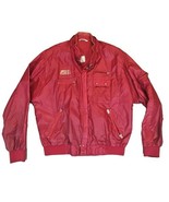 Malibu Jacket Cafe Racer Jacket Nylon Large Vtg By Dunmar 1980’s Red - £38.12 GBP