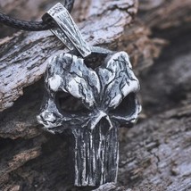 Ntage surface stainless steel punisher skull pendant necklace gothic punk biker jewelry thumb200