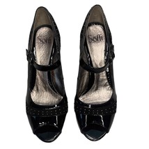 Sofft Raine Black Patent Mary Jane Heels Size 8.5M Peep Toe Stud Detail ... - $553.18 MXN