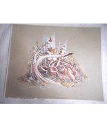 Lithograph Print By Harry J. Moeller No 737 HI! NEIGHBOR (Fawn/Turtle) 8... - £10.45 GBP