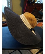 Brooks Brothers 346 Women&#39;s Straw Hat with Ribbons Blue / Brown / White - $1,110.98 MXN