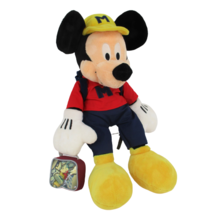 Mickey Mouse Plush Back to School Disney Store 18&quot; Lunch Box Back Pack Stuffed - £10.27 GBP