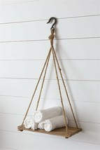 Hanging wood Shelf with Hook with distressed finish - £22.38 GBP