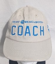 Team Beachbody Coach Sc 2018 Distressed Baseball Hat Cap Beige Blue Hook &amp; Loop - £14.04 GBP
