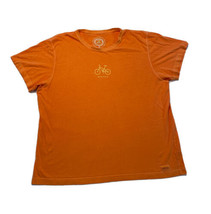 Life is Good Biker Chick Womens Shirt Top XXL Orange Bicycle Graphic 2xl - £7.00 GBP