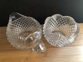 American Brilliant Period Cut Crystal Strawberry Diamond Fan Small Creamer Sugar - £17.74 GBP