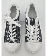 Black Skull Print Sneakers Distressed Edge Punk Goth Streetwear 42 EU 9/... - $396.09 MXN