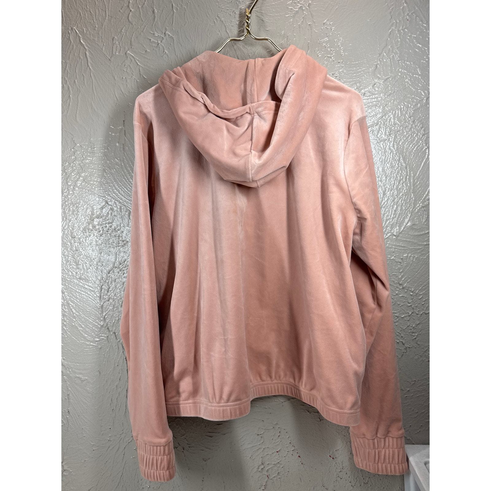 Fila Womens Velour Quarter Zip Hoodie Misty Rose Luxe Lounge Size Large Item image 2