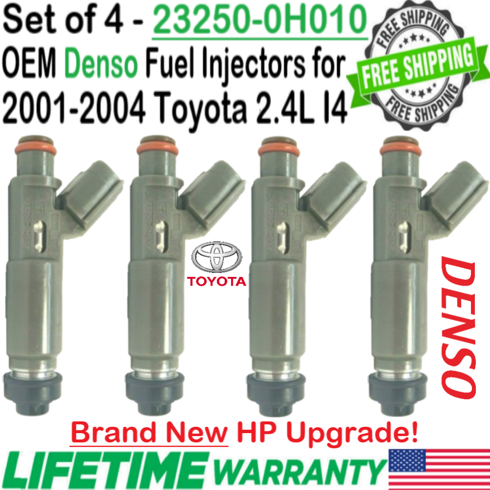 Primary image for NEW OEM Denso 4Pcs HP Upgrade Fuel Injectors for 2002-2004 Toyota Camry 2.4L I4