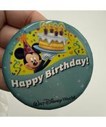Walt Disney World Happy Birthday Button Pin Large 3” Mickey - $12.00