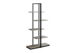 Modern 5-Tier 60&quot; Bookshelf Etagere: Brown/Black for Office/Bedroom - $2,460.28 MXN