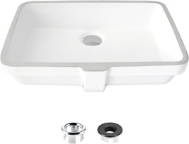 20 inch Porcelain Rectangular Undermount Bathroom Sink with Overflow, P-209H - £53.25 GBP