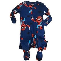 Marvel Spiderman 5t one piece zip up footie pajama blue - £6.44 GBP