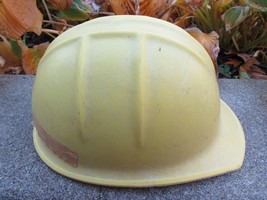 1950&#39;s vintage JACKSON PRODUCTS Fiberglass Hard Hat helmet RARE YELLOW! - $88.99