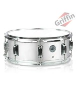 Metal Snare Drum by GRIFFIN - 14&quot; x 5.5&quot; inch Steel Chrome Shell - 8 Tun... - $84.43 CAD