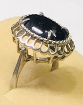 vintage sterling silver onyx ring size 8.5 - £43.02 GBP