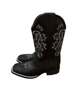 Stephy Women&#39;s Embroidered Crazy Black Square Toe Boot Size 7.5 New No Box - $168.51 CAD