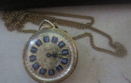 Vintage Lucerne Cameo Pendant Swiss Made Watch parts/repair Goldtone Chain - $352.74 MXN