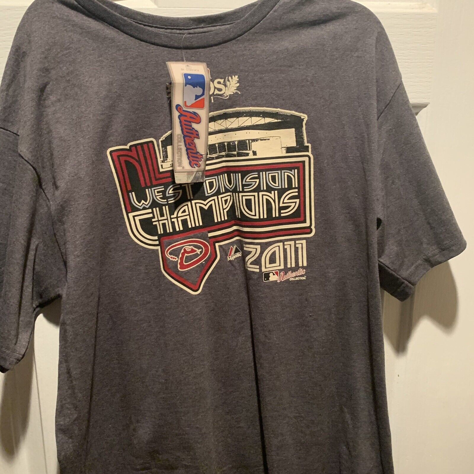 Primary image for Authentic Majestic 2011 West Division Champions T-Shirt XL Gray #47-0342