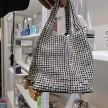  s Basket Bag Designer Glitter Women Handbag Shinny Rhinestone  Crossbody Bag Ev - £98.54 GBP