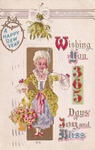 Happy New Year Wishing You 365 Days of Joy and Bliss Postcard D28 - £2.38 GBP