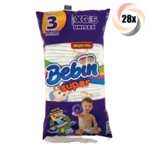 28x Packs Bebin Super Travel Baby Diapers X-Large | 3 Per Pack | Fast Shipping - £40.14 GBP