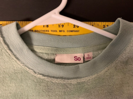 Sweatshirt So Brand Crew Neck Women Small Terry Cloth Light Green Free shipping - £7.81 GBP