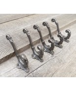 5 COAT HOOKS IRON VINTAGE ANTIQUE LOOK HAT HOOK KEY BATH HARDWARE SILVER... - $330.48 MXN