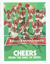 1978 Budweiser Beer Print Ad Vintage Cheerleaders Football 8.5&quot; x 11&quot; - £15.21 GBP