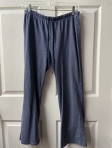 Nautica Pajama Lounge Pants Womens Size Medium Knit Blue Polka Dot Ribbon Tie - £10.15 GBP