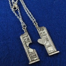 Doctor Who Tardis Necklaces 2 piece Couples BFF Best Friends Necklace Set - £12.67 GBP