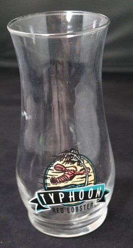 Typhoon Red Lobster Restaurant Logo Glass Lobster Palm Tree drink beer w... - $11.85