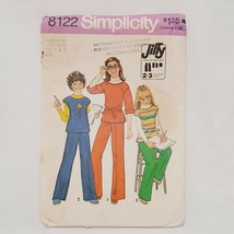 Girls Pullover Top Pants Sewing Pattern 8122 Simplicity 1977 Size 7 and 8 Precut - £11.79 GBP