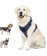 Dog Harness, No Pull Pet Harness No-Choke with 2 Metal Rings (Size:M,Blue) - £10.65 GBP
