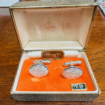 Krementz White Gold Overlay Oval Vintage Cufflinks With Original Box - £34.99 GBP