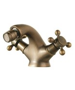 Antique double handles bathroom bidet faucet mixer tap deck mounted sing... - $122.23 CAD