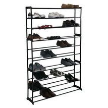 Simplify 10-Tier 50 Pair Shoe Organizer Rack in Black Finish - £30.77 GBP